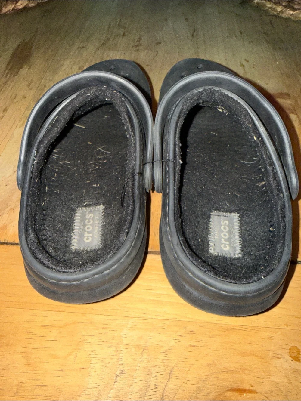 Crocs Kids Classic Lined Clogs Black Fuzz Cozy Slippers Size Junior 3 J3